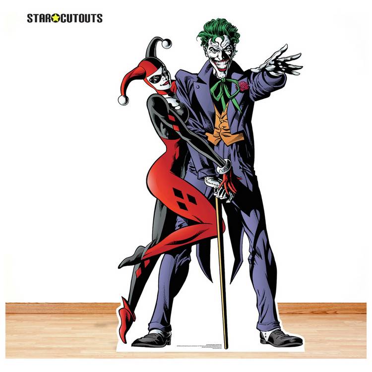 Star Cutouts life-size Harley Quinn and Joker cardboard cutout (British brand)