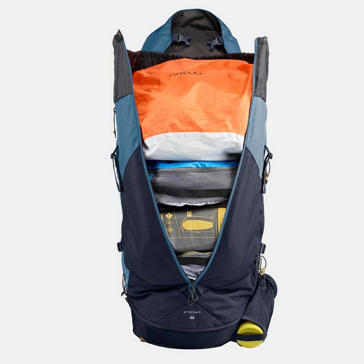 Decathlon Women's Trekking Backpack Mt100 Blue 60L - British product
