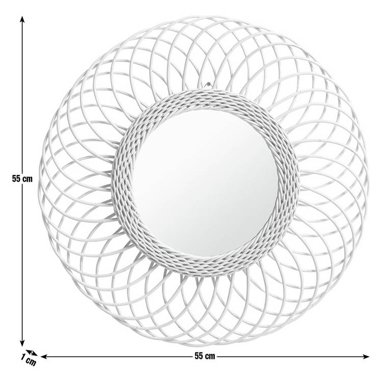 Habitat rattan round mirror wall-mounted 55x55cm - British product