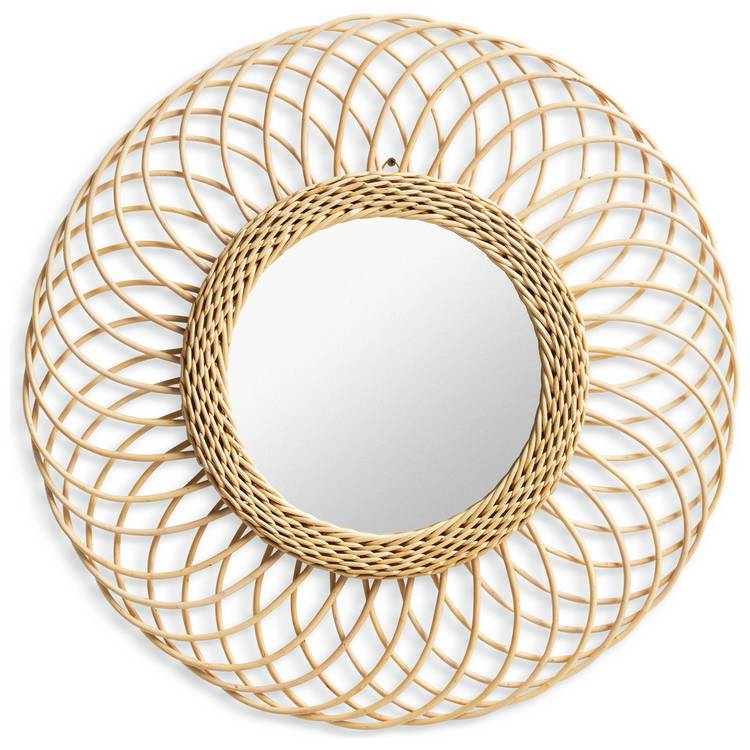 Habitat rattan round mirror wall-mounted 55x55cm - British product