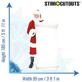 Star Cutouts life-size Santa cardboard cutout with blank sign (British brand)
