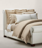 Ralph Lauren Home organic cotton sateen quilted pillowcase 65cm x 65cm, imported from the UK