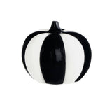 Argos Home black and white stripe ceramic pumpkin Halloween decoration (British brand)