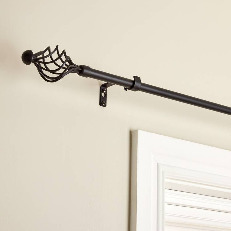 Argos Home black extendable curtain pole 120-210cm, imported from the UK