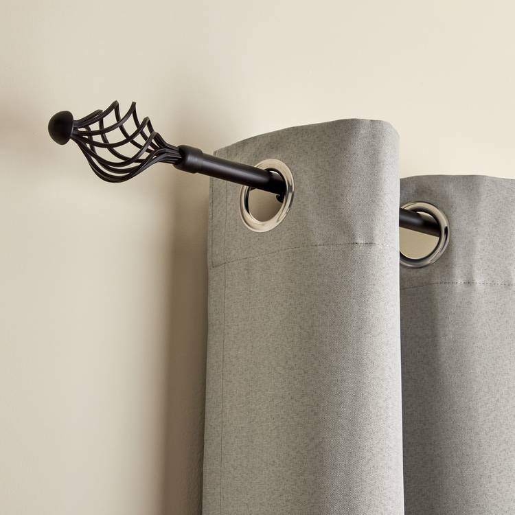 Argos Home black extendable curtain pole 120-210cm, imported from the UK