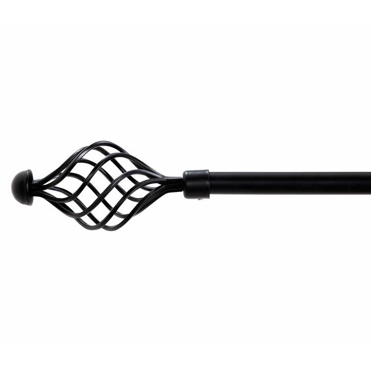 Argos Home black extendable curtain pole 120-210cm, imported from the UK