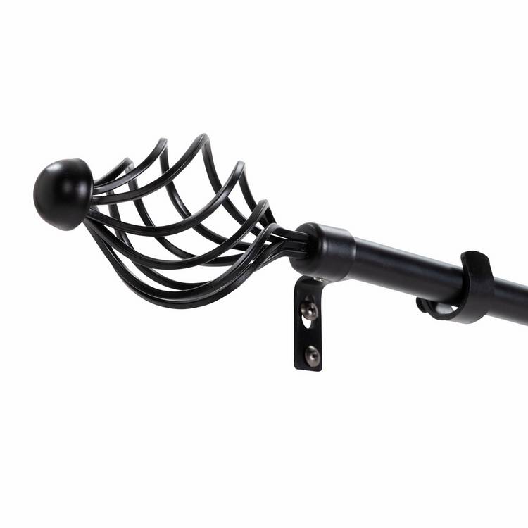 Argos Home black extendable curtain pole 120-210cm, imported from the UK