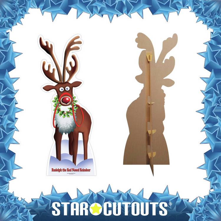 Star Cutouts life-size Rudolph cardboard cutout, imported from the UK