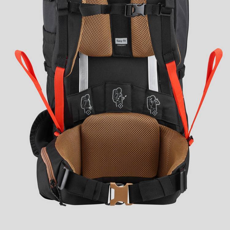 Decathlon men's trekking backpack black 50L (British brand)