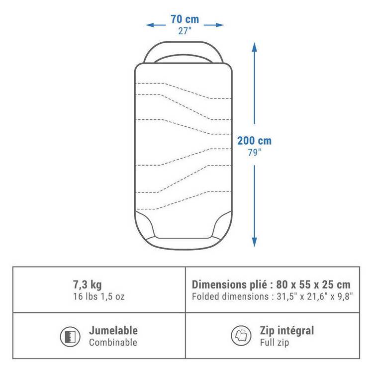 Decathlon 2-in-1 cotton sleeping bag 5°C - British product