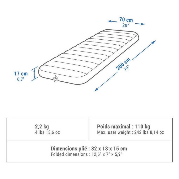 Decathlon Camping Mattress Air Comfort 70cm - British product