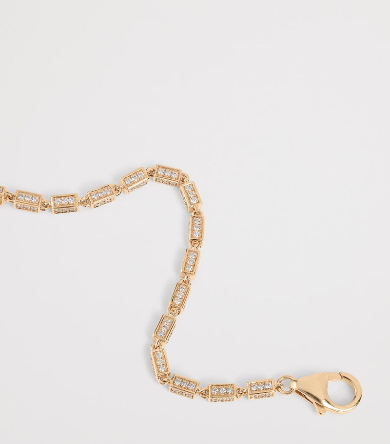 Suzanne Kalan rose gold diamond block chain bracelet - British product