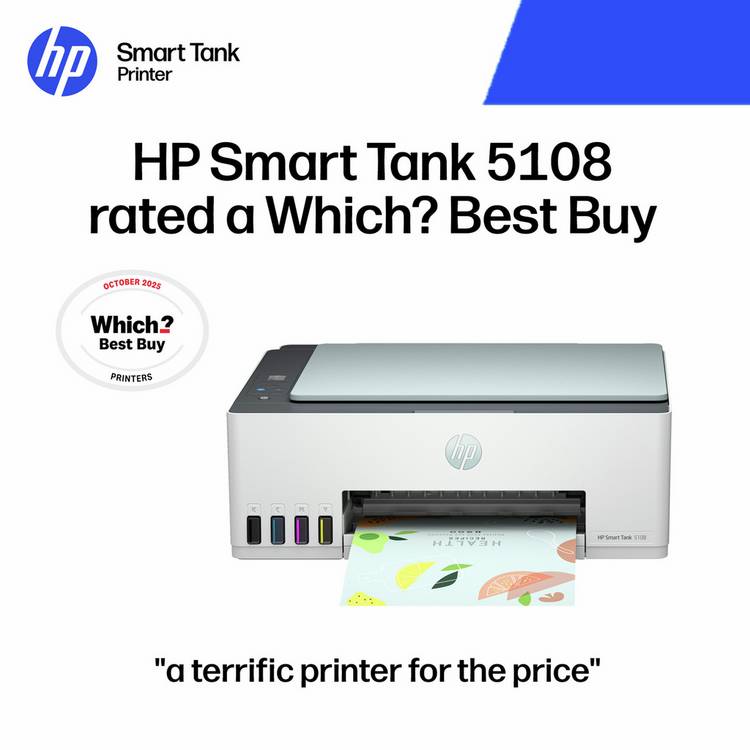HP Smart Tank 5108 all-in-one wireless printer, imported from the UK