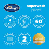 Silentnight Superwash medium firm pillows 2 pack, UK version
