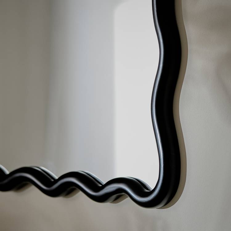 Habitat wavy wall mirror black 60x57cm (British brand)