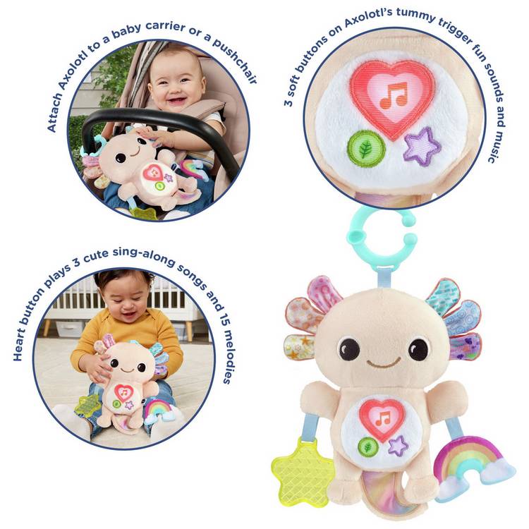 VTech Rainbow Lights Axolotl plush baby toy, imported from the UK