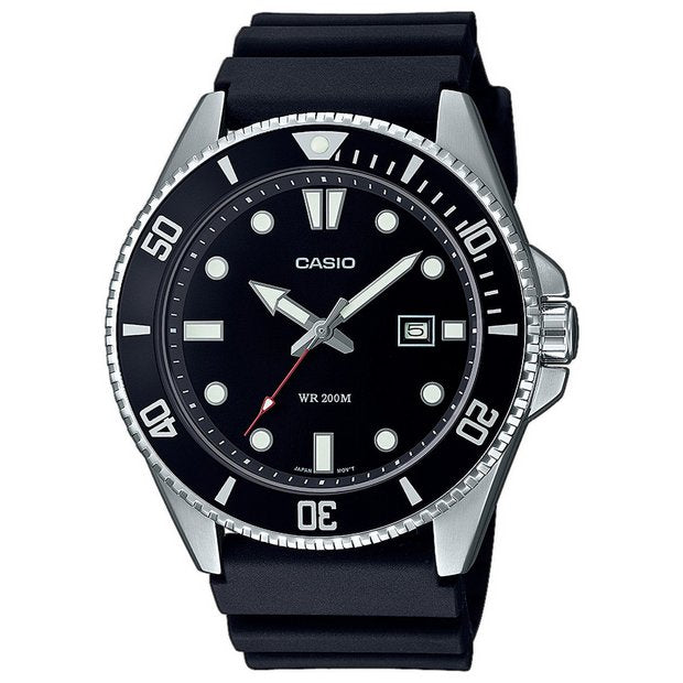 Casio watch MDV-107 stainless steel rotating bezel black strap (British brand)