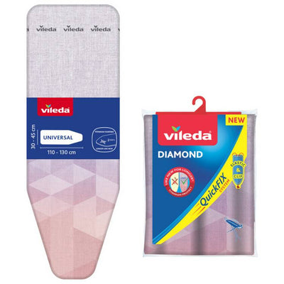 Argos Vileda Diamond Pink & Grey Ironing Board Cover 130 x 45cm- Buy online at McGrocer