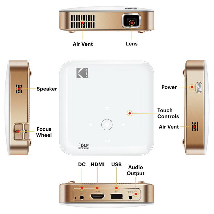 Kodak Luma 350 portable smart projector (British brand)