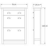 GFW Lancaster shoe storage cabinet black H108cm (British brand)