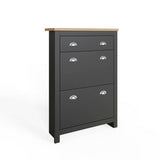 GFW Lancaster shoe storage cabinet black H108cm (British brand)