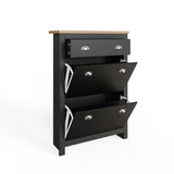 GFW Lancaster shoe storage cabinet black H108cm (British brand)
