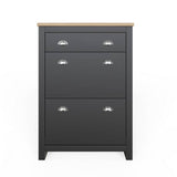 GFW Lancaster shoe storage cabinet black H108cm (British brand)