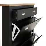 GFW Lancaster shoe storage cabinet black H108cm (British brand)