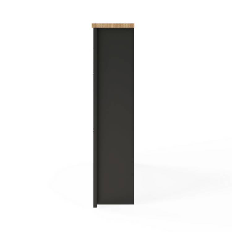 GFW Lancaster shoe storage cabinet black H108cm (British brand)