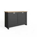 GFW Lancaster shoe storage cabinet in Black and Oak - British product
