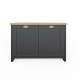 GFW Lancaster shoe storage cabinet in Black and Oak - British product