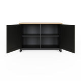 GFW Lancaster shoe storage cabinet in Black and Oak - British product