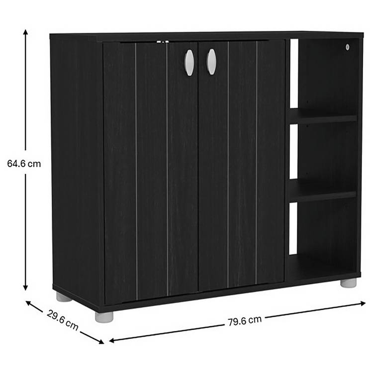 GFW shoe storage cabinet 2 door black finish, UK version