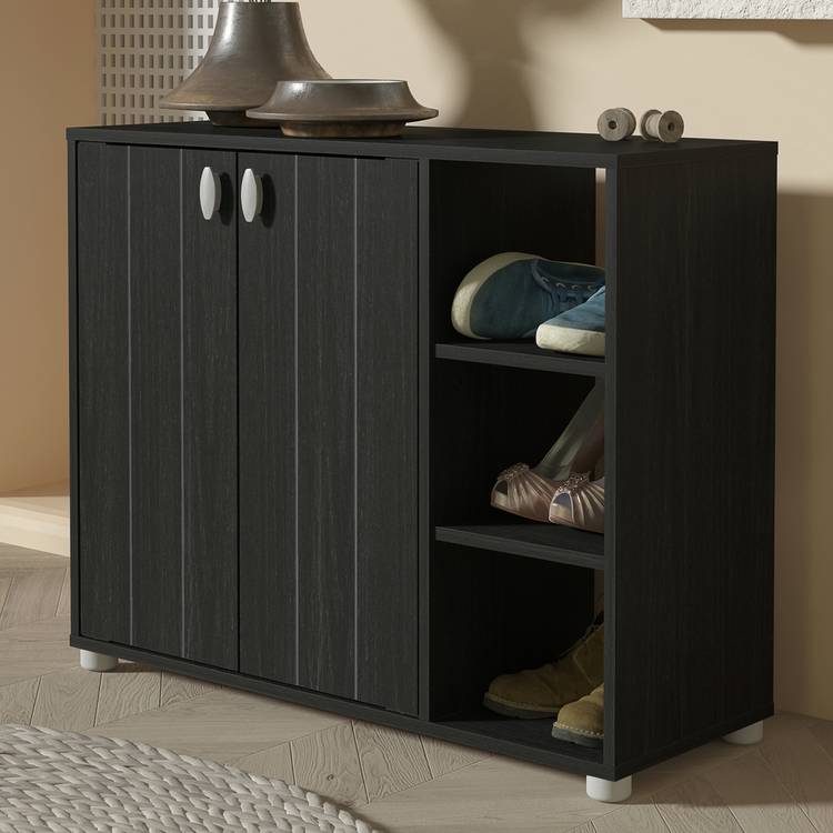 GFW shoe storage cabinet 2 door black finish, UK version