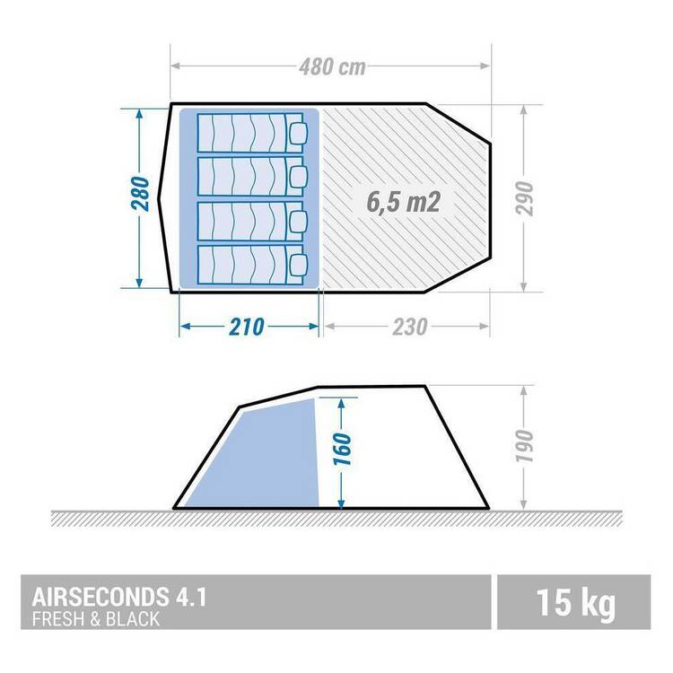 Decathlon 4 person inflatable blackout tent (British brand)