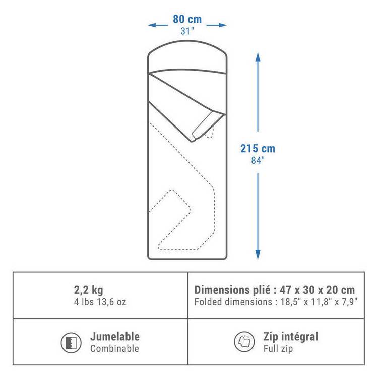 Decathlon sleeping bag 0°C green khaki - British product