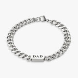 Argos Revere Men's Stainless Steel DAD Chain Bracelet 21.5cm- Buy online at McGrocer