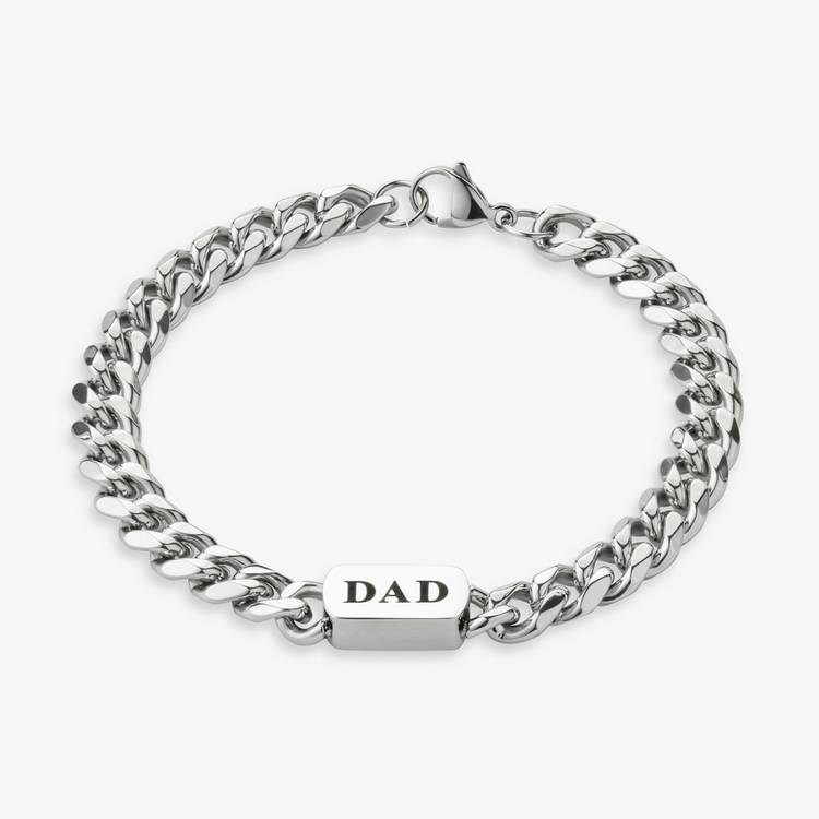 Revere silver DAD chain bracelet 21.5cm (British brand)