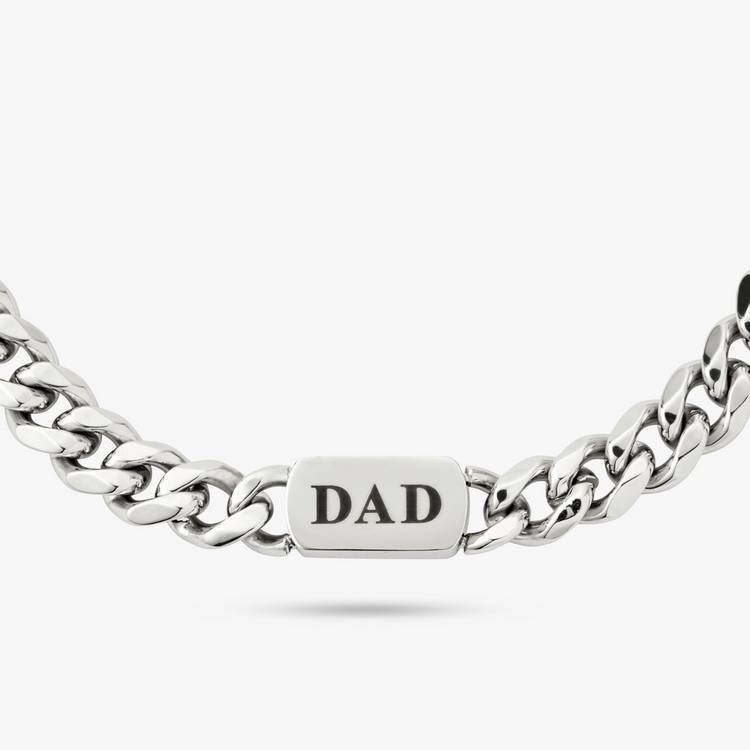 Revere silver DAD chain bracelet 21.5cm (British brand)