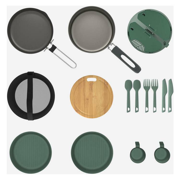 Decathlon 500 stainless steel camping cookset 2-person - imported from the UK