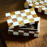 Habitat checkered trinket box brown - British product