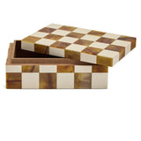 Habitat checkered trinket box brown - British product