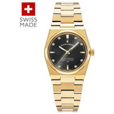Jacques du Manoir black dial gold-plated watch 41mm, imported from the UK