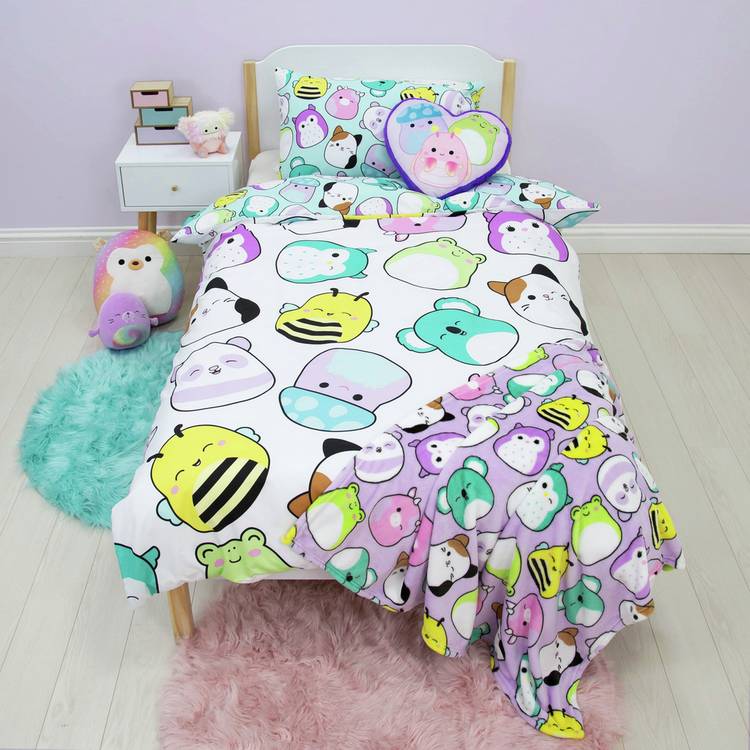 Squishmallows reversible kids bedding set single (British brand)