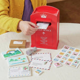 Chad Valley wooden post office playset with accessories, imported from the UK