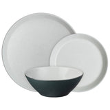 Denby Impression 12 piece stoneware dinner set charcoal - British product
