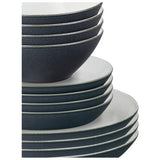 Denby Impression 12 piece stoneware dinner set charcoal - British product