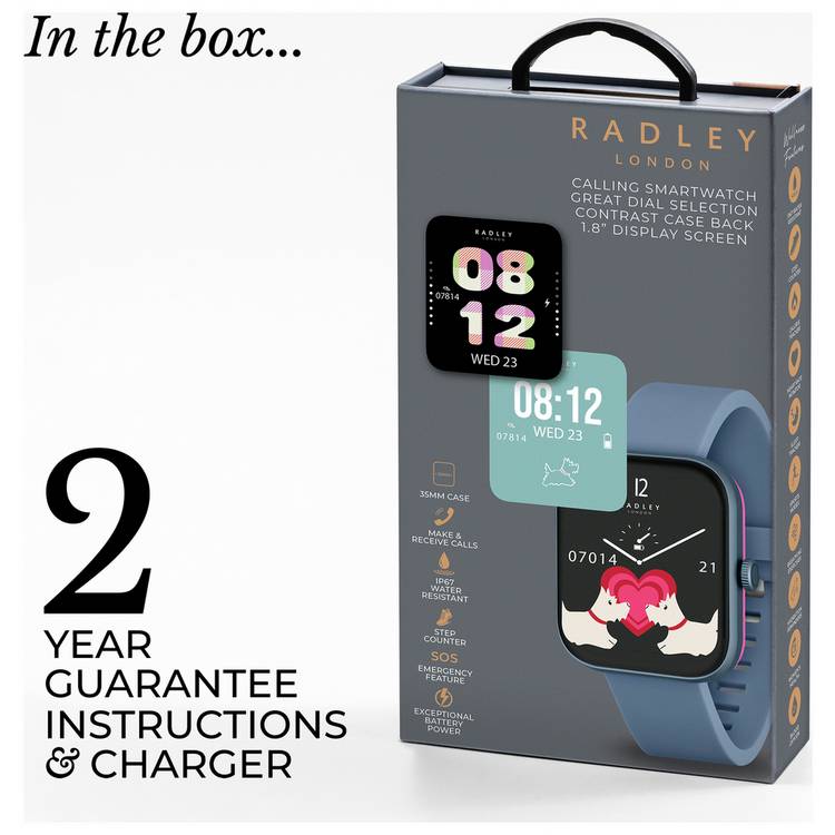 Radley Denim Blue smart watch with silicone strap - British product