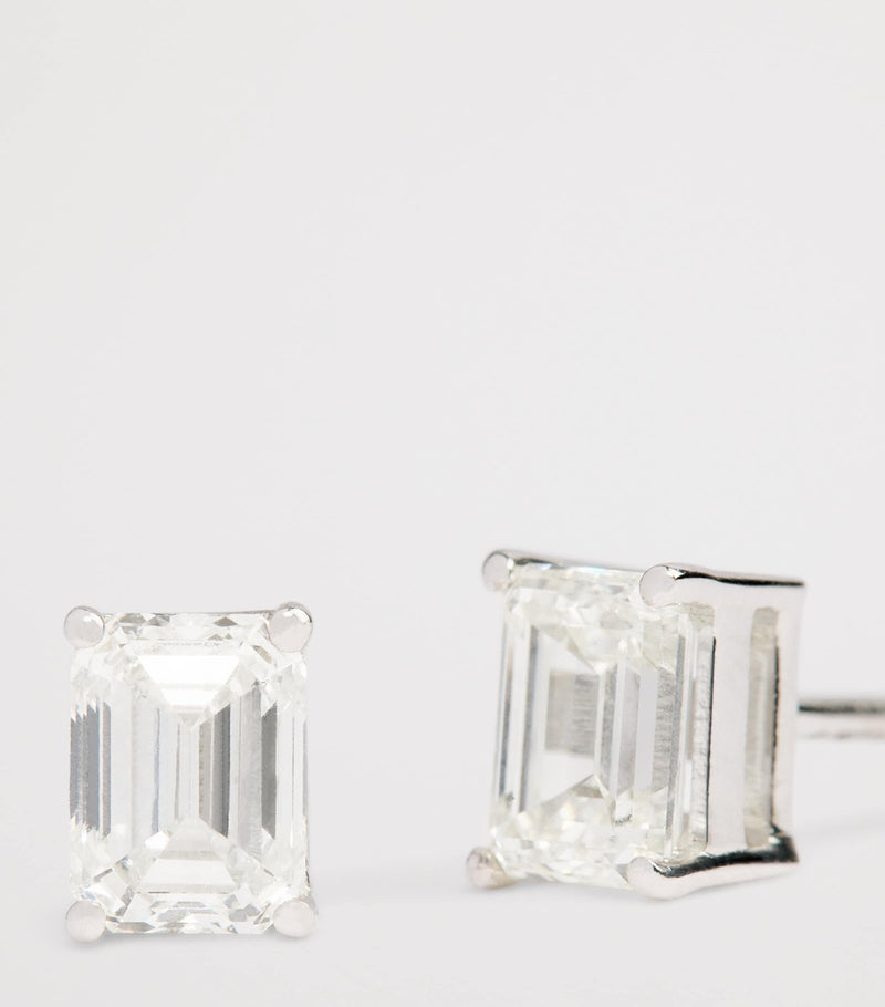 Harrods white gold diamond stud earrings 1.50ctw, UK version