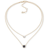 DKNY gold black double layer pendant necklace 16 inches, UK version